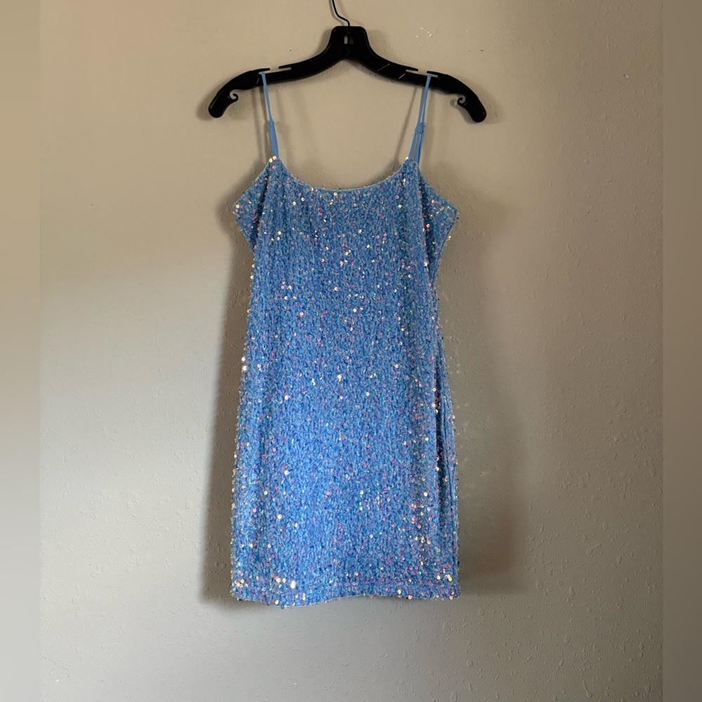 Sparkling Blue Sequin Dress